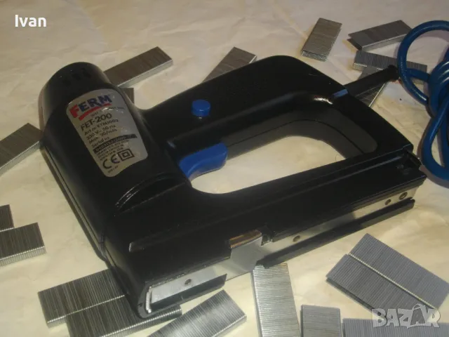 Комбиниран 6-14мм Скоби Пирони Холандски Дърводелски Тапицерски ТАКЕР FERM FET-200 ОТЛИЧЕН, снимка 4 - Други инструменти - 47457893