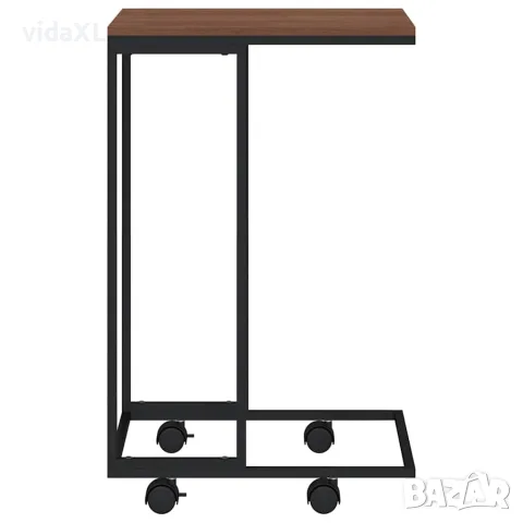 vidaXL Помощна маса с колелца черна 40x30x63,5 см инженерно дърво, снимка 4 - Маси - 56147180