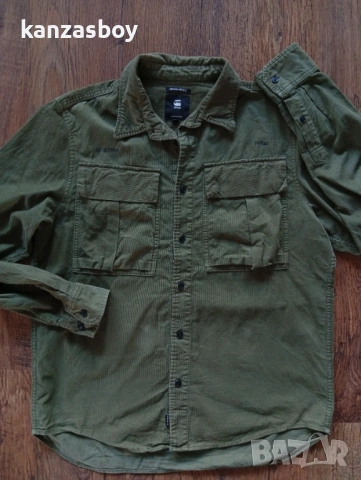 g-star submarine regular shirt - мъжка джинсова риза ХЛ, снимка 5 - Ризи - 53621753