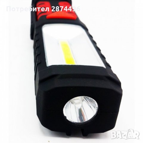 018 Работна лампа, Акумулаторна LED Диодна с магнитно закрепване и кука, снимка 6 - Аксесоари и консумативи - 34580577