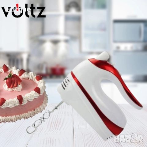 Миксер Voltz, 500W, 5 скорости и турбо бутон, бяло-червен, 2 ГОДИНИ ГАРАНЦИЯ, снимка 6 - Миксери - 52870920