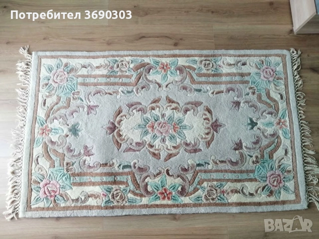 Ръчно тъкани килими - размери ширина 90 см и дължина 150 см налични 4 еднакви броя, 100% вълна , снимка 4 - Килими - 52671079