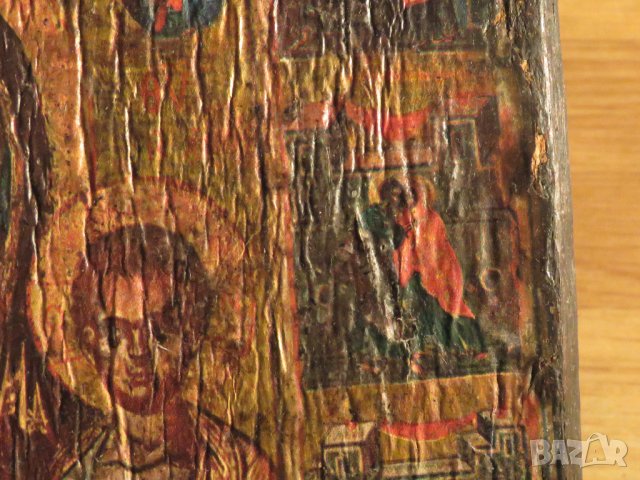 † Стара православна ръчно рисувана икона Житие на Дева Мария, Света Богородица религия, снимка 8 - Икони - 35745184