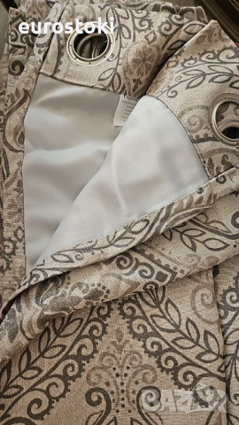 TOPICK Комплект от 2 непрозрачни завеси, 130 х 245 см, термоизолирана завеса с капси, флорален принт, снимка 7 - Пердета и завеси - 51856521