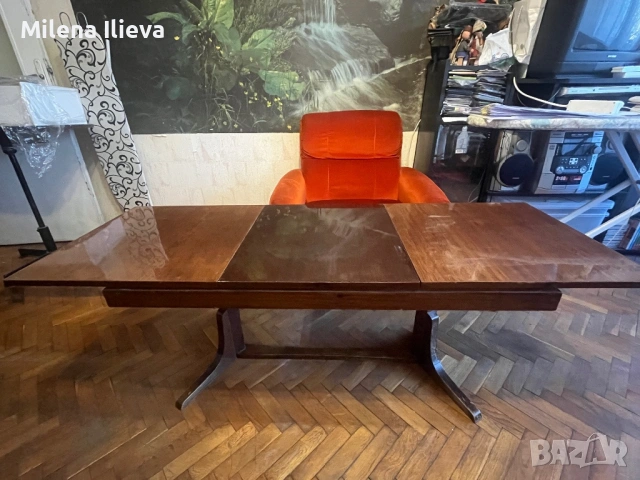 Ретро разтегателна холна маса от соц периода, снимка 4 - Маси - 53836099