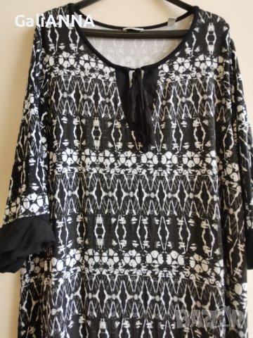 СТРАХОТНА РОКЛЯ В ЧЕРНО И БЯЛО 2XL-3XL, снимка 4 - Рокли - 41490930