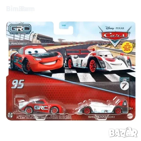 Оригинален комплект колички Cars - GRC Lightning McQueen и GRC Shu Todoroki / Disney / Pixar