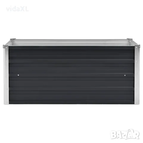 vidaXL Градинска висока леха антрацит 100x40x45 см поцинкована стомана, снимка 4 - Саксии и кашпи - 56147567