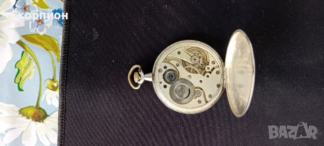 Швейцарски джобен СРЕБЪРЕН часовник - Класика в жанра - Рядък, снимка 11 - Джобни - 49032376