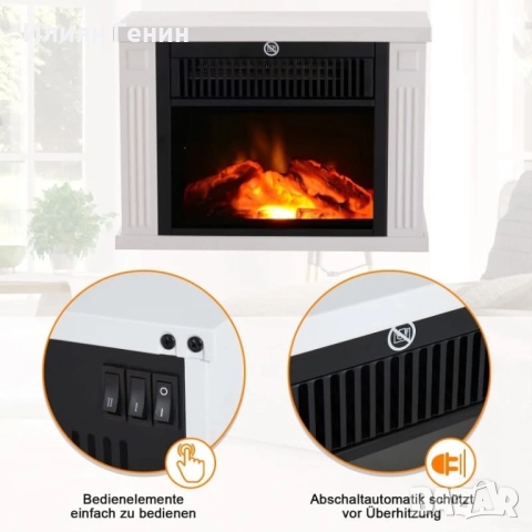 Електрическа камина с нагревател, снимка 4 - Камини - 52580653