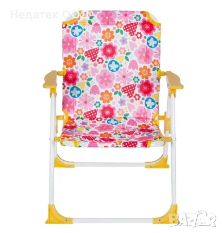 Детски метален сгъваем стол, Розов, 37x35x46см