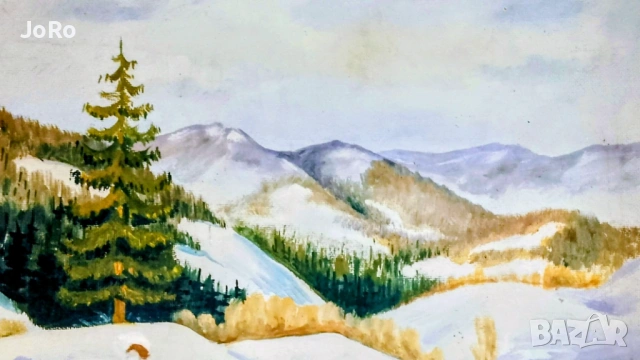 Кирил Матеев - "Планински пейзаж" 1961г., снимка 3 - Картини - 53557039