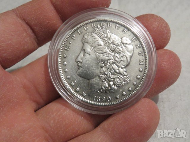Рядък голям сребърен американски долар, морган долар, MORGAN DOLLAR, ONE DOLLAR - 1890 г.сребро, снимка 3 - Нумизматика и бонистика - 35585003