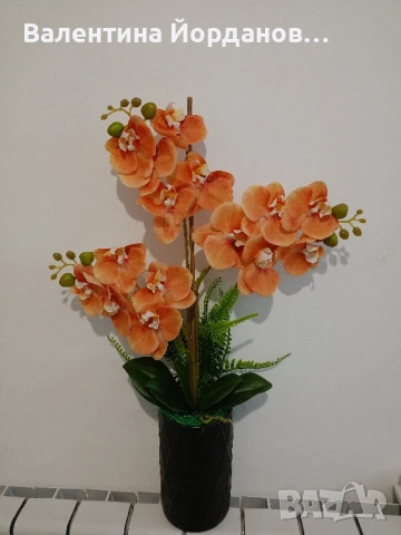 реалистични изкуствени орхидеи в керамична кашпа , снимка 7 - Декорация за дома - 50506780