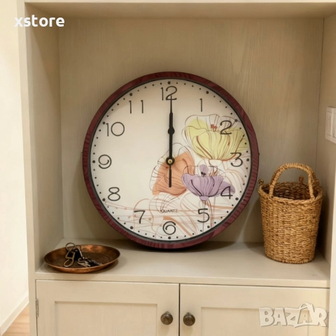 Стенен часовник Ø 25 см – стилен подарък за дом, уют и организация, снимка 4 - Стенни часовници - 52635658