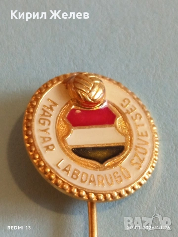 Винтидж значка на Унгарската футболна федерация рядка за КОЛЕКЦИЯ 26584, снимка 3 - Колекции - 53160246