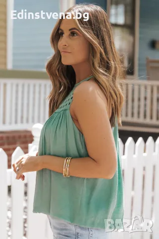 Дамски топ в цвят мента, снимка 5 - Корсети, бюстиета, топове - 50030816