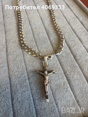 Сребърен ланец Панцер с Кръст , снимка 7 - Колиета, медальони, синджири - 53517388