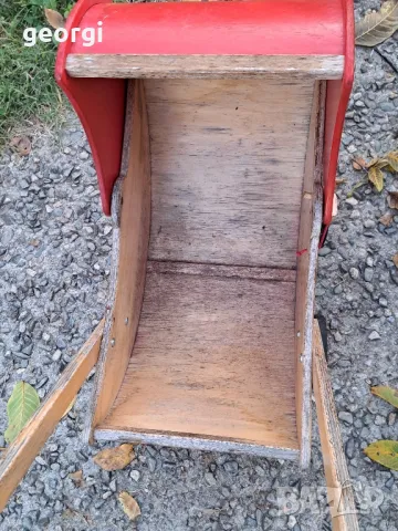 ретро дървена играчка детска количка, снимка 5 - Колекции - 47854378