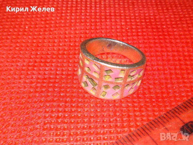 СТАР АНГЛИЙСКИ СРЕБЪРЕН ПРЪСТЕН СТЕРЛИНГОВО СРЕБРО 925 с РЪЧНО РЕЗБОВАН РОЗОВ СЕДЕФ 43768, снимка 15 - Антикварни и старинни предмети - 44613396