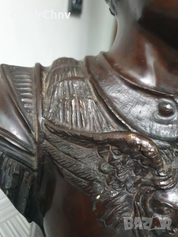 35см-14кг Ruocco статуя-бюст/стара италианска бронзова скулптура/фигура на римски император, снимка 13 - Статуетки - 53035118