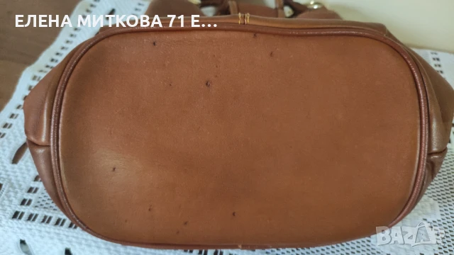 Дамска чанта от естествена мека лицева кожа в кафяв цвят, снимка 4 - Чанти - 51172804