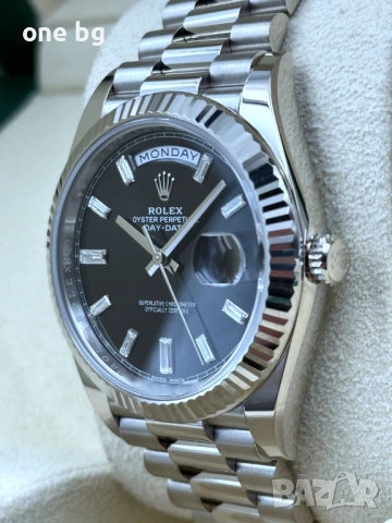 Rolex Day Date President White Gold Black , снимка 6 - Мъжки - 53789379