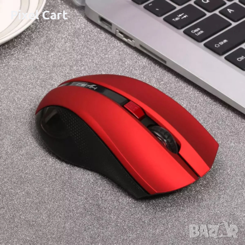 Геймърска Безжична USB оптична 6D мишка с до 2400 DPI, цвят - Червено/Черно, снимка 3 - Клавиатури и мишки - 44810772
