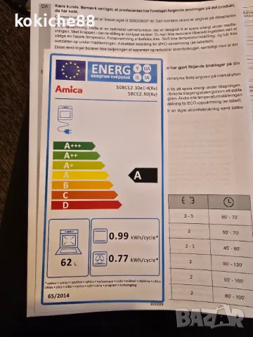 Готварска печка с гаранция AMICA , снимка 3 - Печки, фурни - 48576966