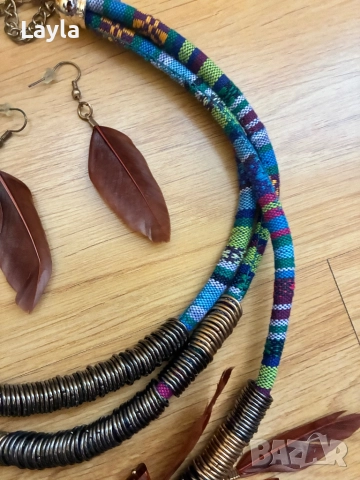 Колие с обеци, снимка 5 - Бижутерийни комплекти - 52973585