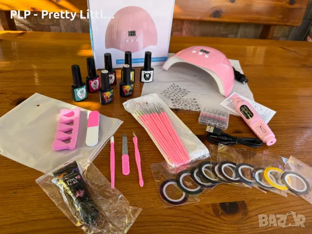 Комплект за маникюр гел лак електрическа пила печка лампа uv/led, снимка 2 - Продукти за маникюр - 48602443