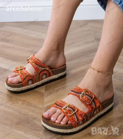 Дамски етнически чехли с катарами на презрамките Zebrina, 4цвята , снимка 15 - Сандали - 50199072