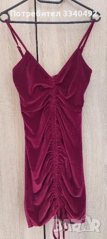 Червена плюшена рокля (кадифе)