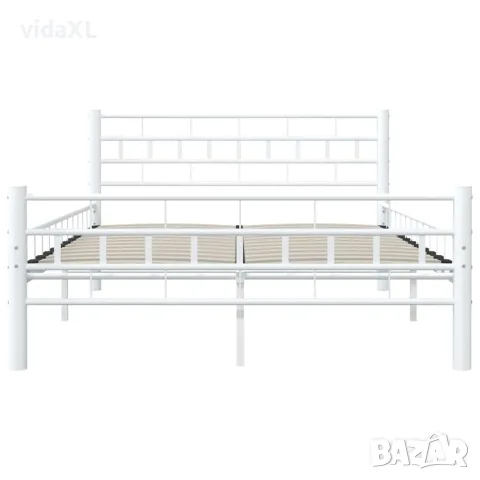 vidaXL Рамка за легло, бяла, метал, 140x200 cм, снимка 5 - Спални и легла - 56146497