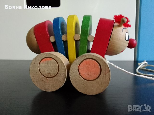 Дървена гъсеница за дърпане, снимка 1