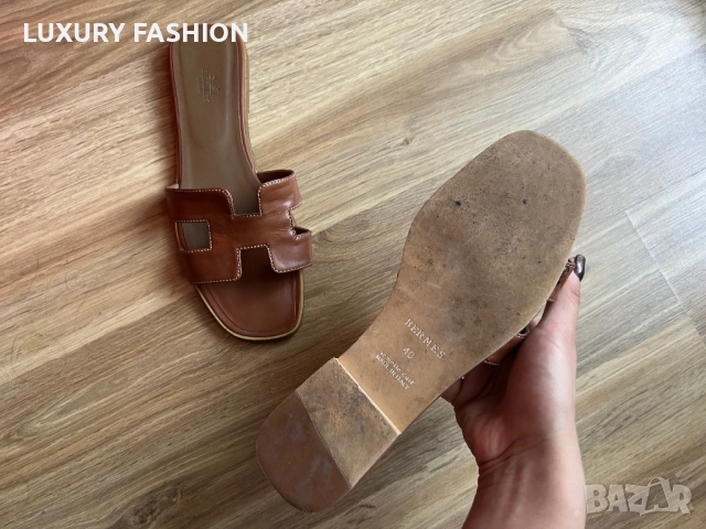 Дамски чехли Hermes, снимка 3 - Чехли - 51556114