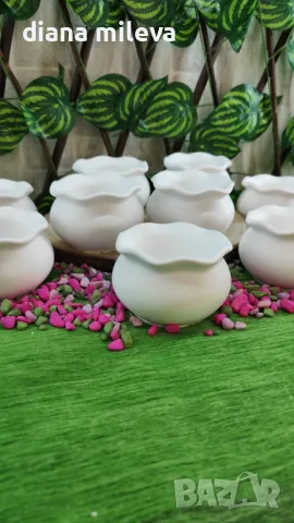 Гърнета кашпи от гипсокерамика!!, снимка 1