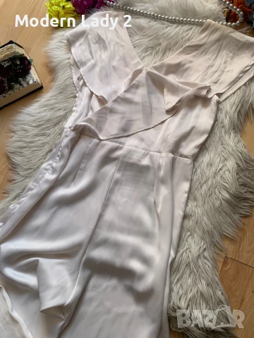 Бял сатенен гащеризон, снимка 3 - Гащеризони - 50876855