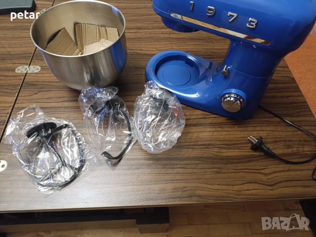 SilverCrest SKML 600 BA1 600W Ретро Син Кухненски робот, снимка 9 - Миксери - 52776893
