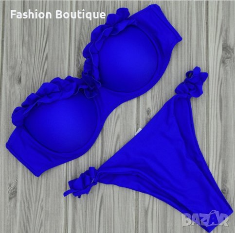 Син бански с твърди чашки Push up 