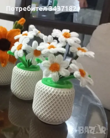 Плетени цветя , снимка 18 - Изкуствени цветя - 48998591