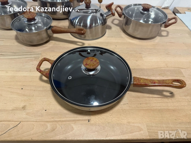 ❗ ПРОМОЦИЯ ❗Комплект тенджери + подарък кухненски прибори розов, черен или зелен цвят, снимка 3 - Съдове за готвене - 51855846