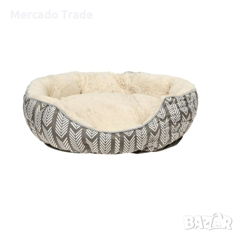 Легло за кучета Mercado Trade, Правоъгълно, С пухкава козина, Бежов - Сив, снимка 2 - За кучета - 44729051