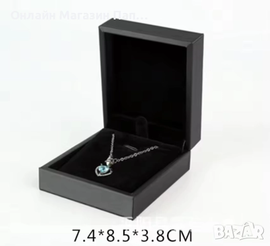 Кутия за Бижута от Черна PU Кожа – Елегантна Кутия с Текстура за Гривни и Колиета, снимка 3 - Други - 52352588