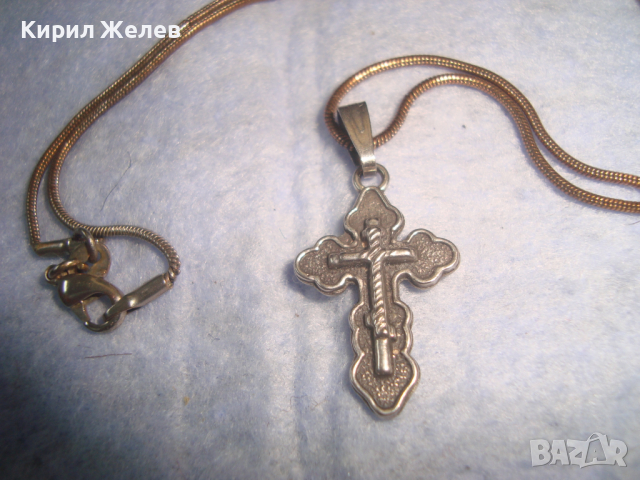 JERUSALEM СТАРО ПОСРЕБРЕНО или СРЕБЪРНО РАЗПЯТИЕ с ВЕРИЖКА ЙЕРУСАЛИМ КРЪСТ ПРАВОСЛАВЕН 26283, снимка 8 - Антикварни и старинни предмети - 36245730