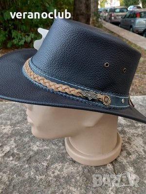 Каубойска шапка Естествена кожа Модел Лукс, снимка 6 - Шапки - 41883509