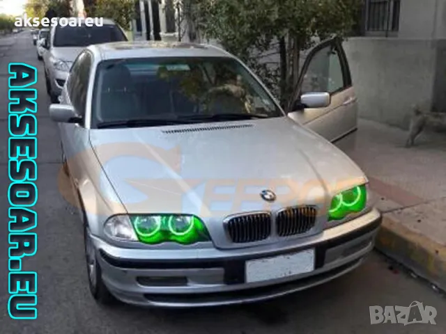 Ангелски очи многоцветни RGB LED Фарове Angel Eyes DRL за кола пръстени 4x131 mm за BMW Е46 Е36, снимка 11 - Аксесоари и консумативи - 48040450