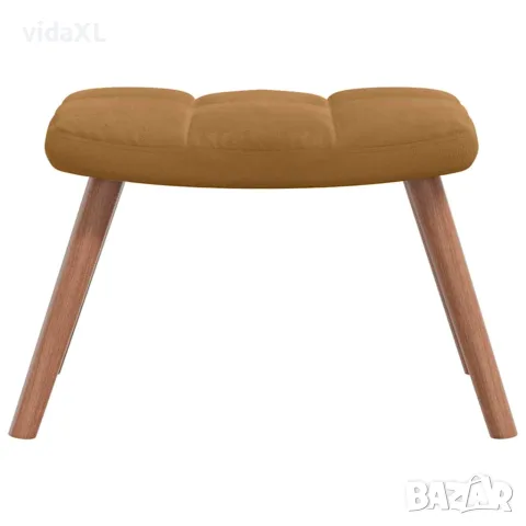 vidaXL Люлеещ се стол с табуретка, кафяв кадифе, снимка 5 - Столове - 56146918