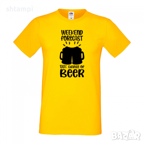 Мъжка тениска Weekend Forecast 100 Chance Of Beer,Бира,Бирфест,Beerfest,Подарък,Изненада,Рожден Ден, снимка 9 - Тениски - 36389404