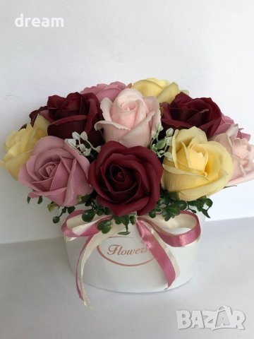 Букет със сапунени рози, снимка 2 - Подаръци за жени - 33178203